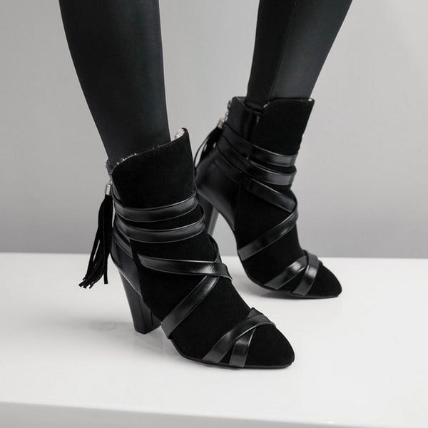 Tassel High Heel Pointed Toe Boots
