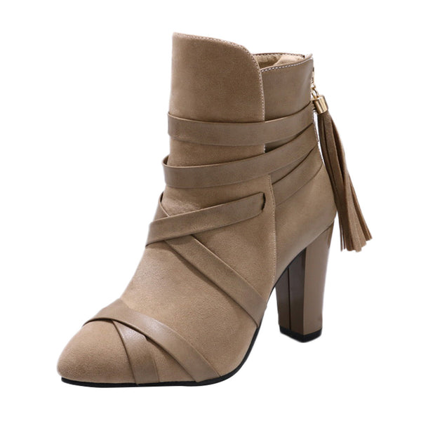 Tassel High Heel Pointed Toe Boots