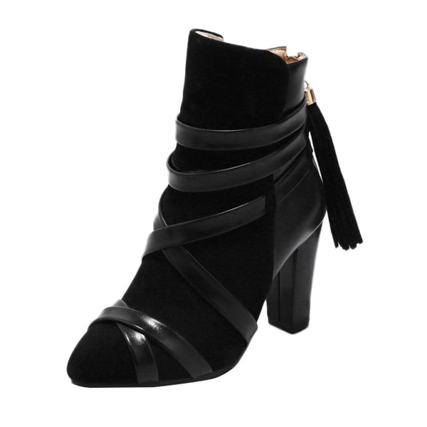 Tassel High Heel Pointed Toe Boots