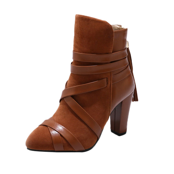 Tassel High Heel Pointed Toe Boots