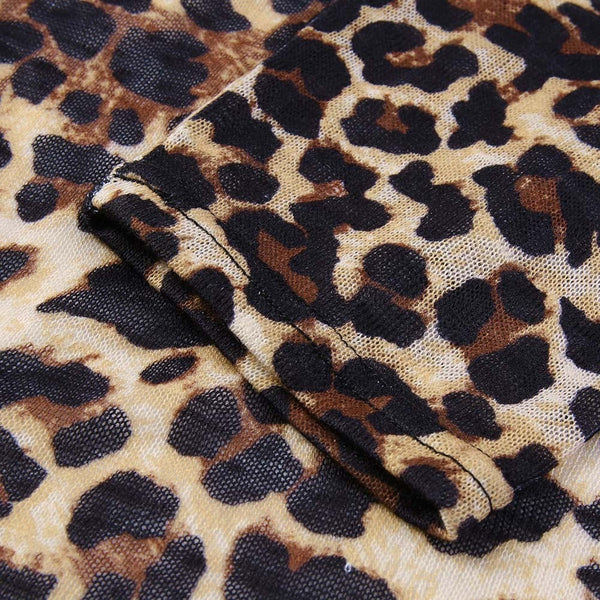 Leopard Print Plus Size Asymmetric Open Front Fashion Cardigan