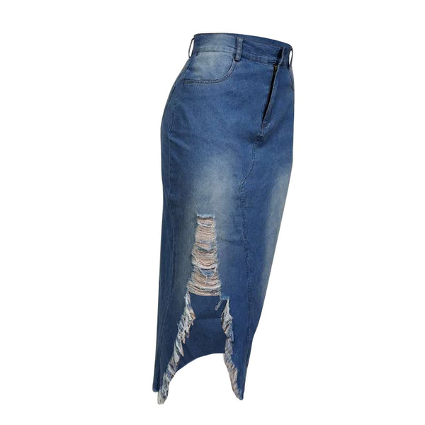 Fashion Long Skirts Women Body-con Denim Jean Skirt