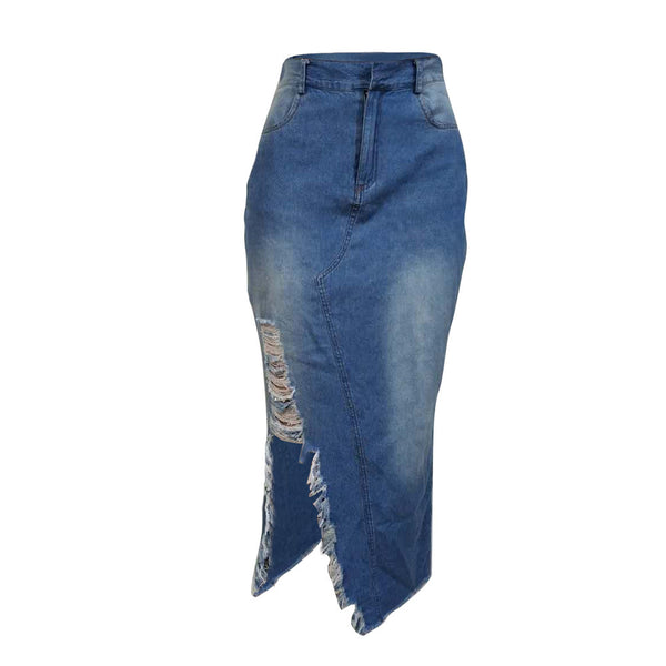 Fashion Long Skirts Women Body-con Denim Jean Skirt