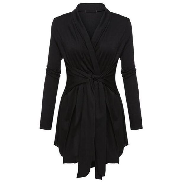 Fashion Long Sleeve Belted Sweater Cardigan