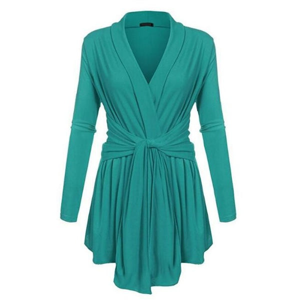 Fashion Long Sleeve Belted Sweater Cardigan