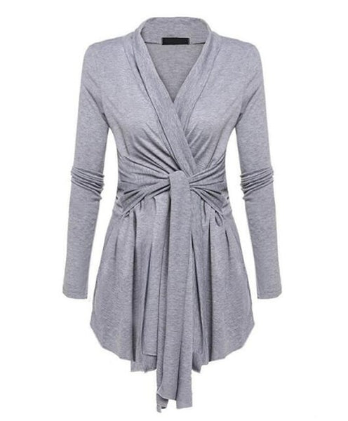 Fashion Long Sleeve Belted Sweater Cardigan