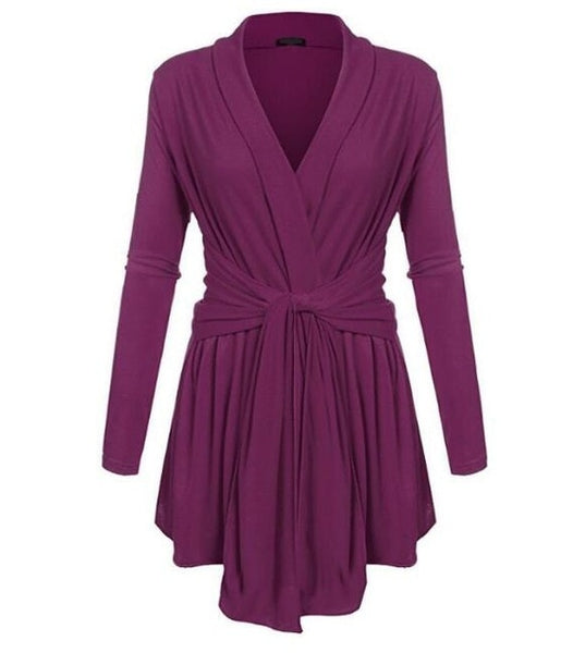 Fashion Long Sleeve Belted Sweater Cardigan