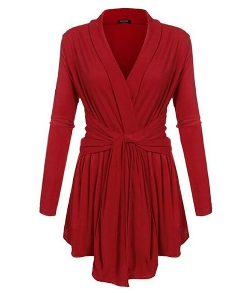 Fashion Long Sleeve Belted Sweater Cardigan