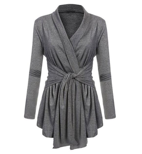 Fashion Long Sleeve Belted Sweater Cardigan
