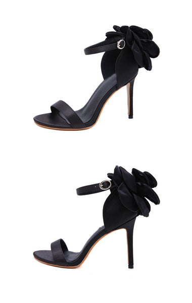 Butterfly-Knot Women Stiletto High Heel Shoes Ankle Strap Sandals