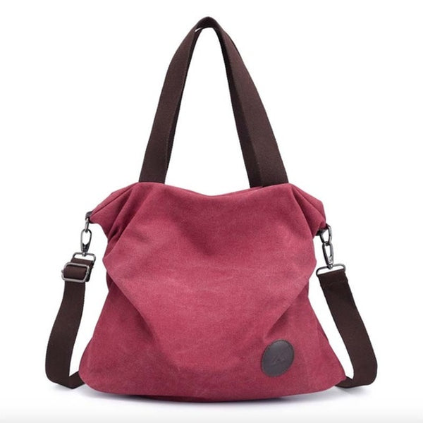 Women's Canvas Large Pocket Casual Shoulder Large Capacity Handbag Tote