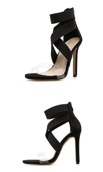 Women Fashion Gladiator Ankle-Wrap High Heels Sandal Shoes