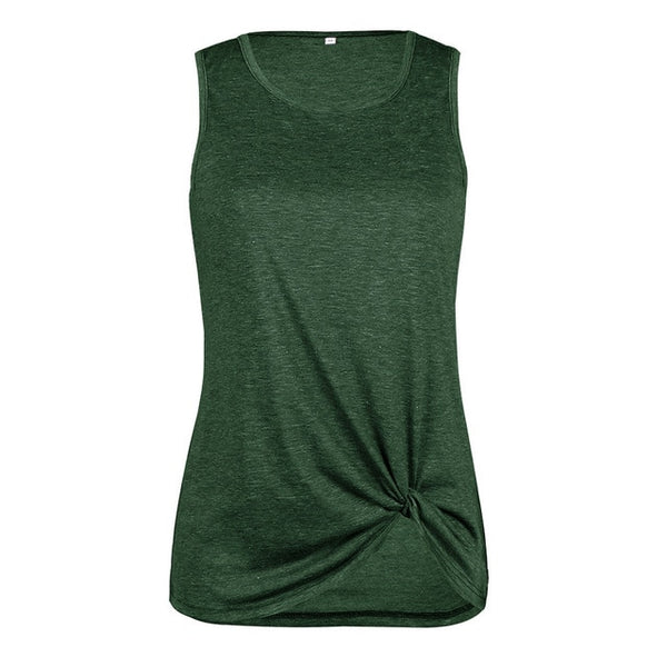 Women Casual Sleeveless Twisted Blouse Shirts