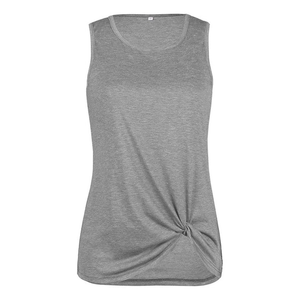 Women Casual Sleeveless Twisted Blouse Shirts