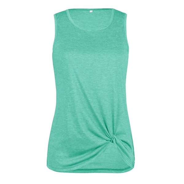 Women Casual Sleeveless Twisted Blouse Shirts