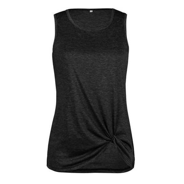 Women Casual Sleeveless Twisted Blouse Shirts