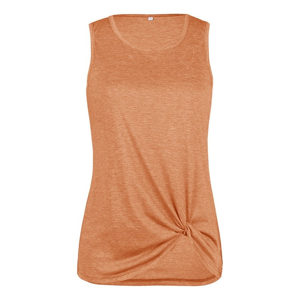 Women Casual Sleeveless Twisted Blouse Shirts