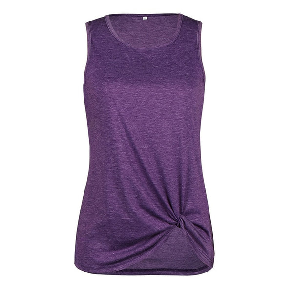 Women Casual Sleeveless Twisted Blouse Shirts