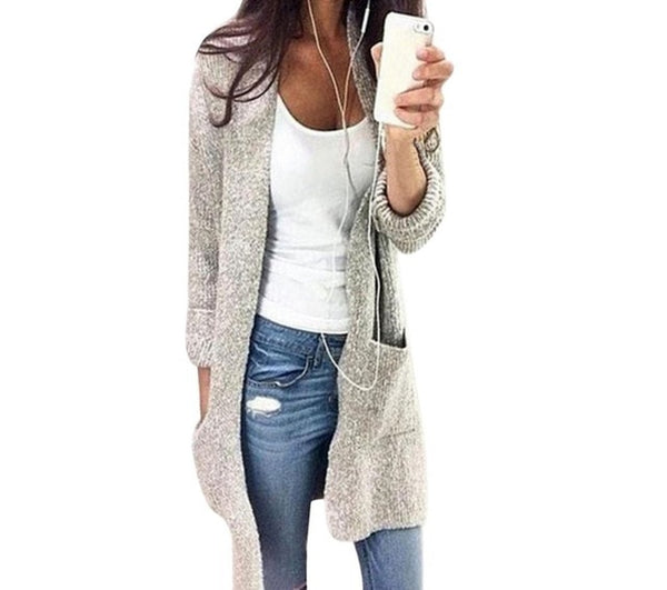 Women Autumn Split Slim Cardigan Long Sleeve Loose Cardigan Women Sweaters