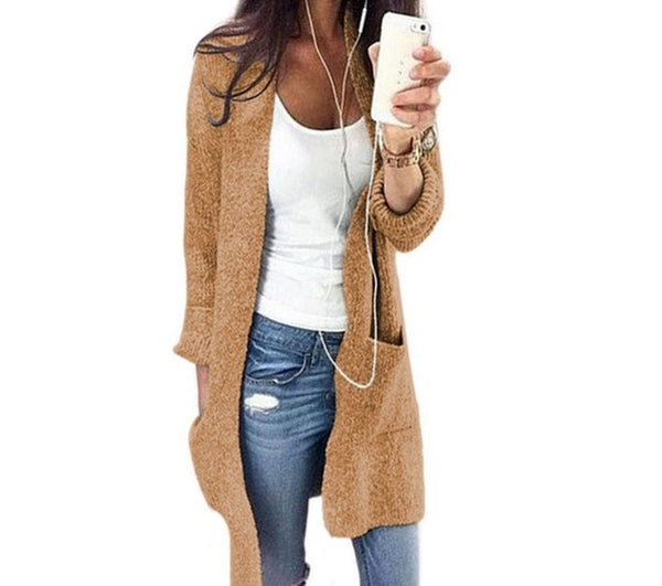 Women Autumn Split Slim Cardigan Long Sleeve Loose Cardigan Women Sweaters