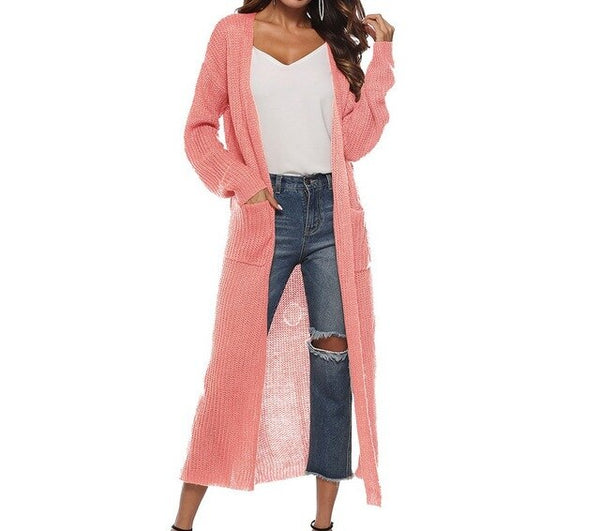 Women Autumn Split Slim Cardigan Long Sleeve Loose Cardigan Women Sweaters