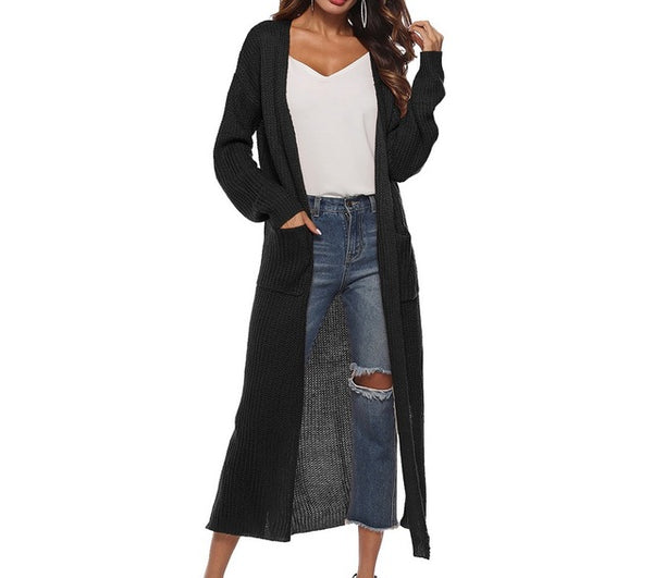 Women Autumn Split Slim Cardigan Long Sleeve Loose Cardigan Women Sweaters