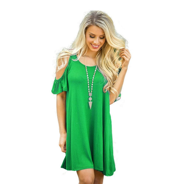 Women Short Knee-Length  O-Neck  Spring Summer Sexy Dress