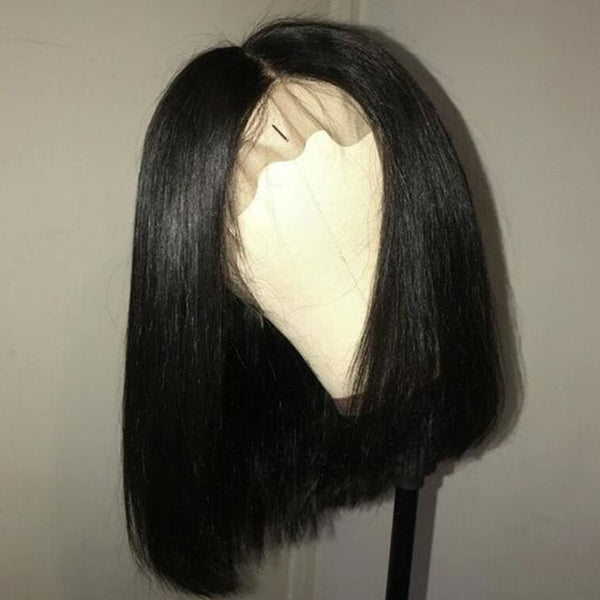 Short Bob Straight Human Remy Hair Lace Front Wig