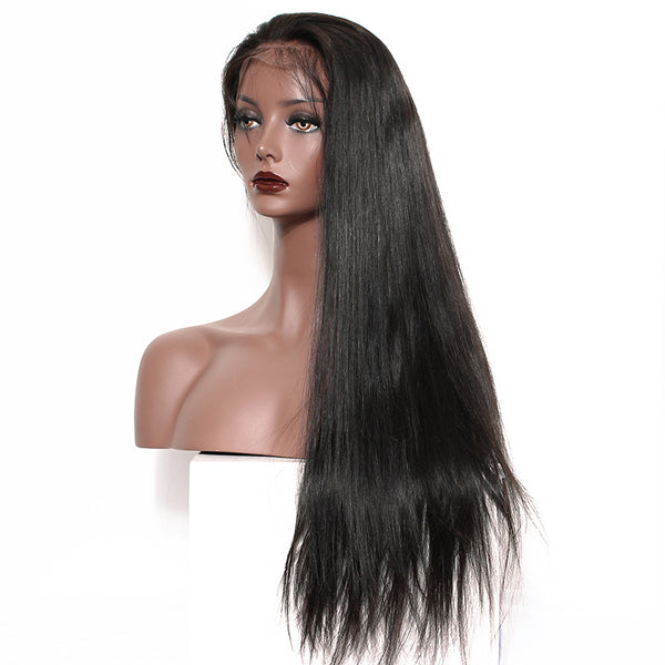 Straight Glueless Lace Front Brazilian Lace Frontal Pre Plucked Wig
