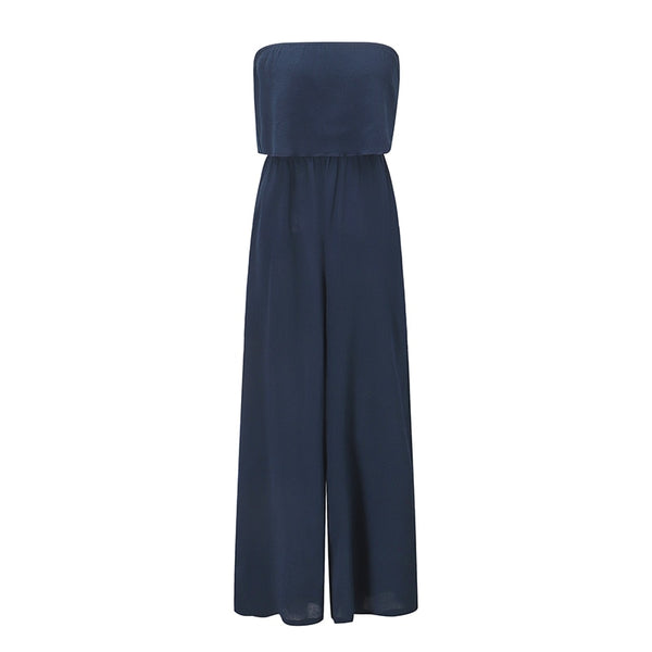 Women Strapless Loose Wide Leg Jumpsuits