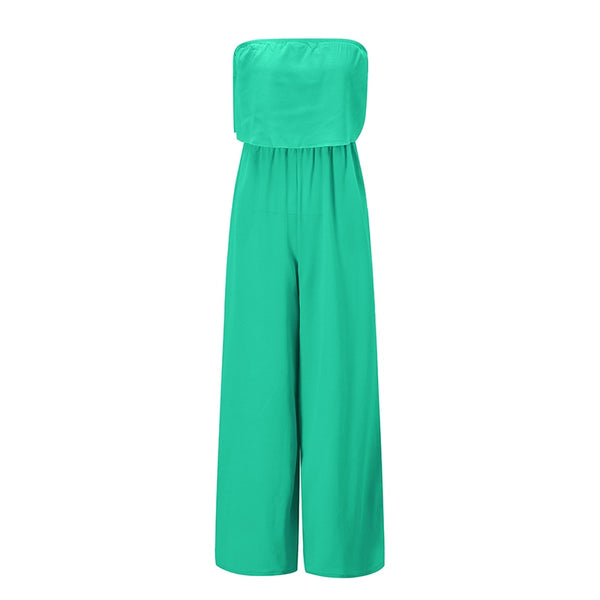 Women Strapless Loose Wide Leg Jumpsuits