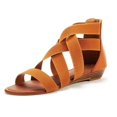 Women Roman Open Toe Flat Sandal Shoes
