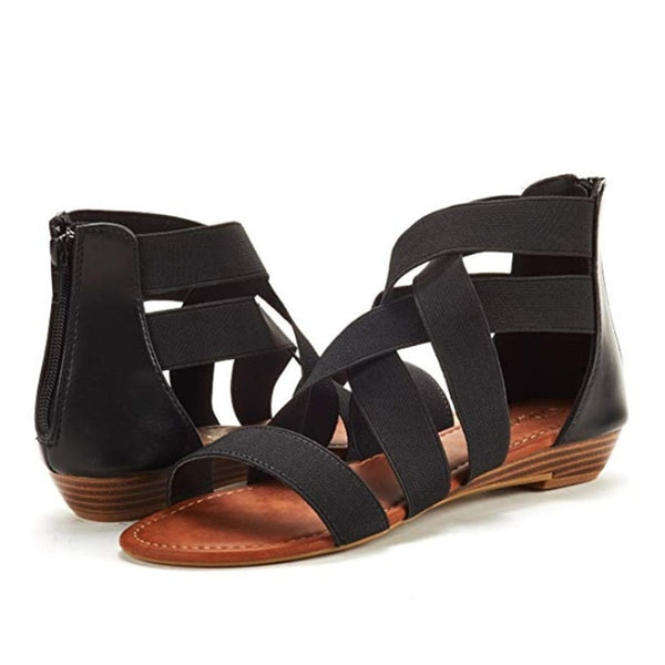 Women Roman Open Toe Flat Sandal Shoes