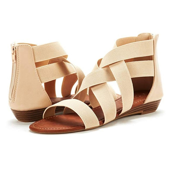 Women Roman Open Toe Flat Sandal Shoes