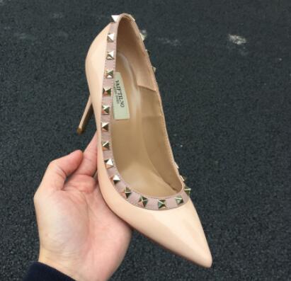Women Rivet High Heel Stiletto Pump Shoes