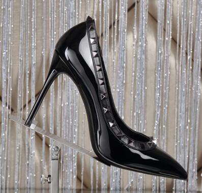 Women Rivet High Heel Stiletto Pump Shoes