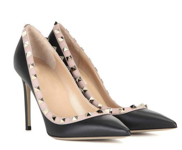 Women Rivet High Heel Stiletto Pump Shoes