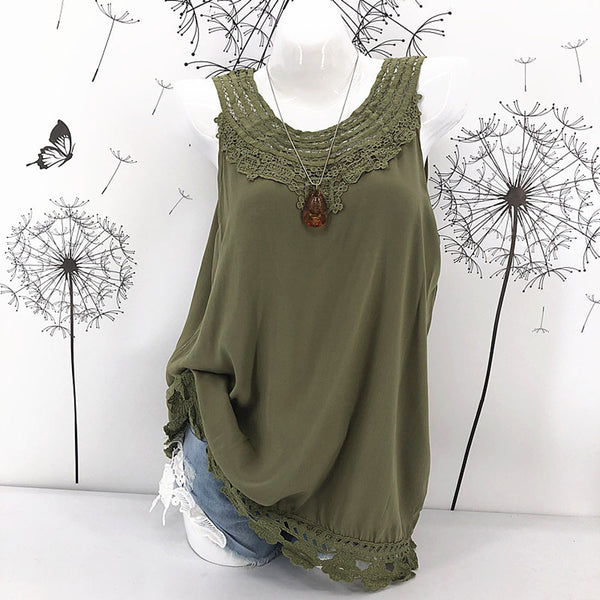Women Cami Lace Splice Camisole Sexy Sleeveless Blouse