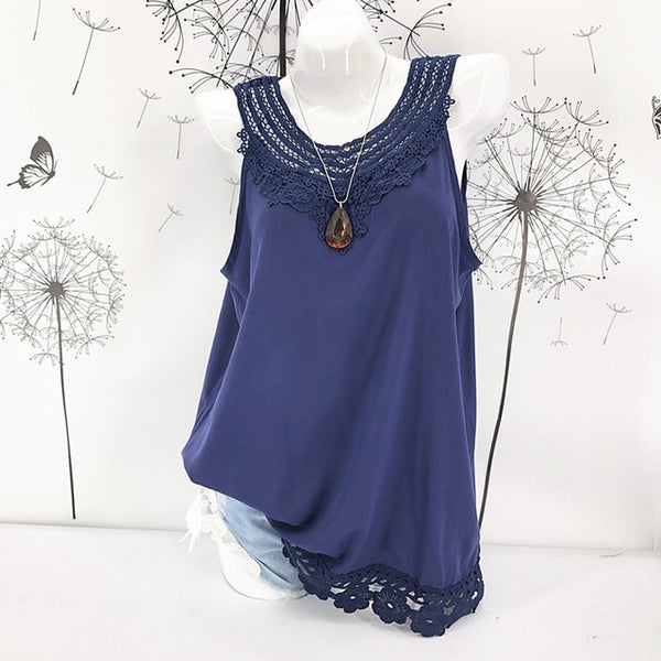Women Cami Lace Splice Camisole Sexy Sleeveless Blouse