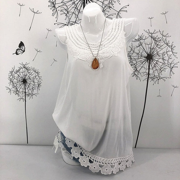 Women Cami Lace Splice Camisole Sexy Sleeveless Blouse