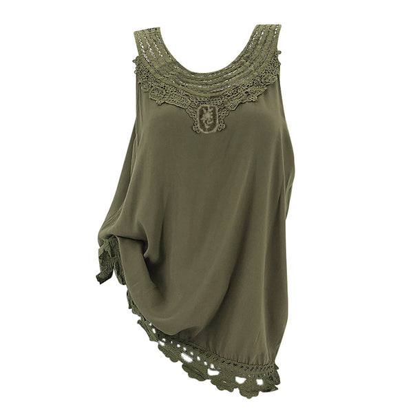 Women Cami Lace Splice Camisole Sexy Sleeveless Blouse