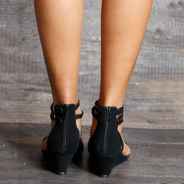 Women Fashion Roman Wedge Peep Toe Sandal Casual Shoes
