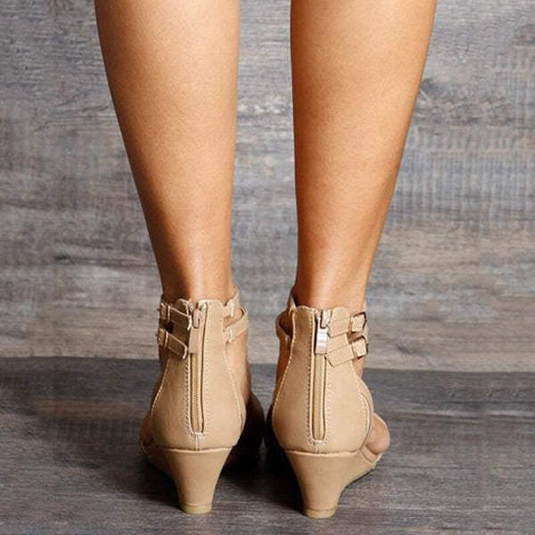 Women Fashion Roman Wedge Peep Toe Sandal Casual Shoes