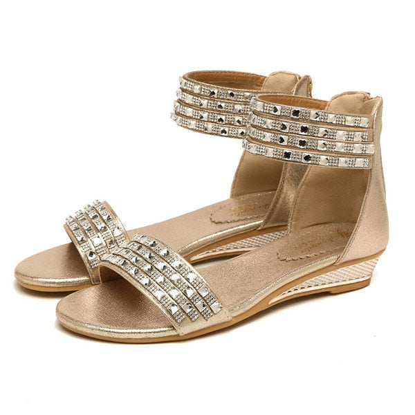 Women Bohemian Style Crystal Causal Sandal Shoes