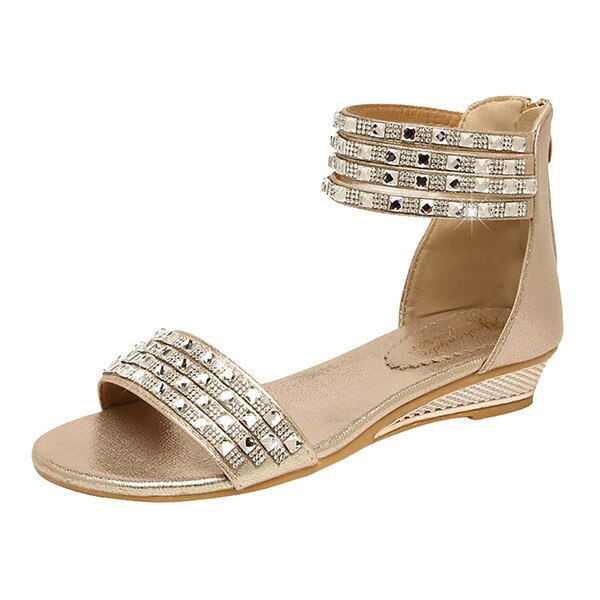 Women Bohemian Style Crystal Causal Sandal Shoes