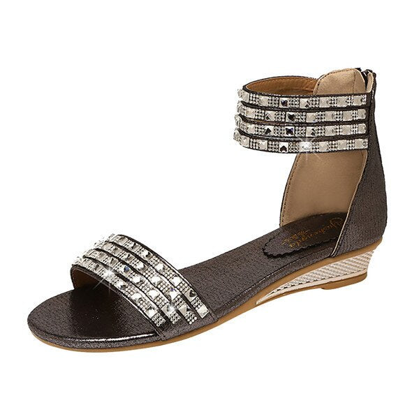 Women Bohemian Style Crystal Causal Sandal Shoes