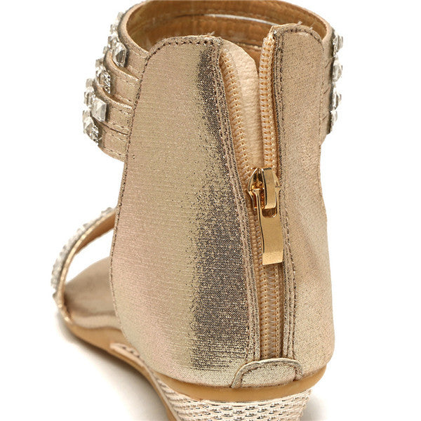 Women Bohemian Style Crystal Causal Sandal Shoes