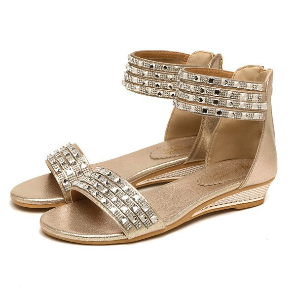 Women Bohemian Style Crystal Causal Sandal Shoes