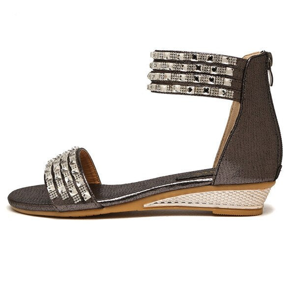 Women Bohemian Style Crystal Causal Sandal Shoes