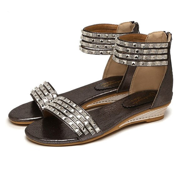Women Bohemian Style Crystal Causal Sandal Shoes